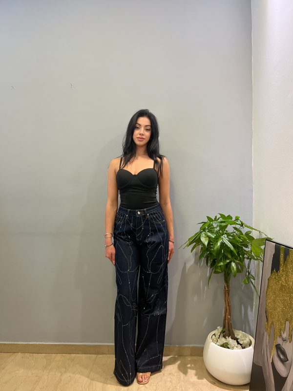 Blue strass denim