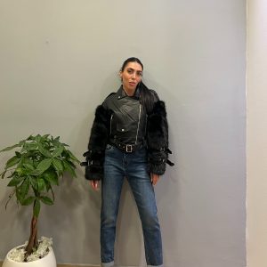 Frosted leather jacket