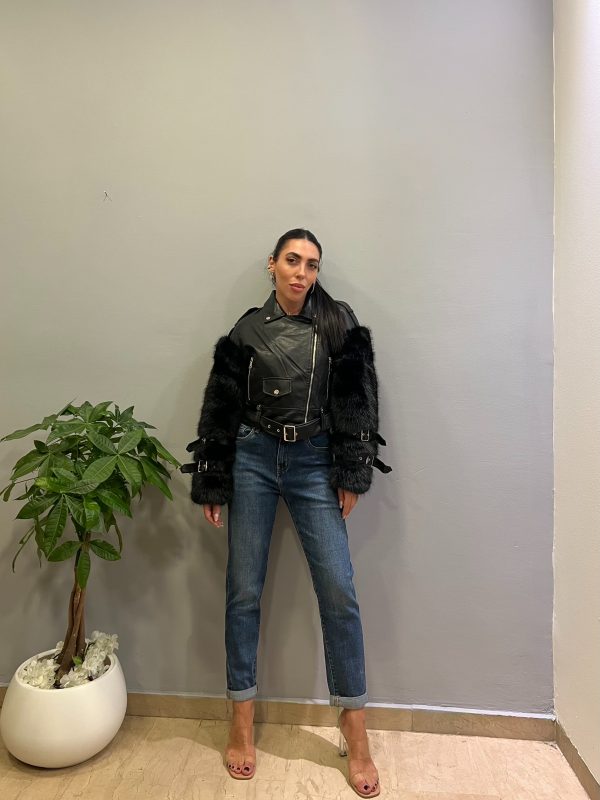 Frosted leather jacket