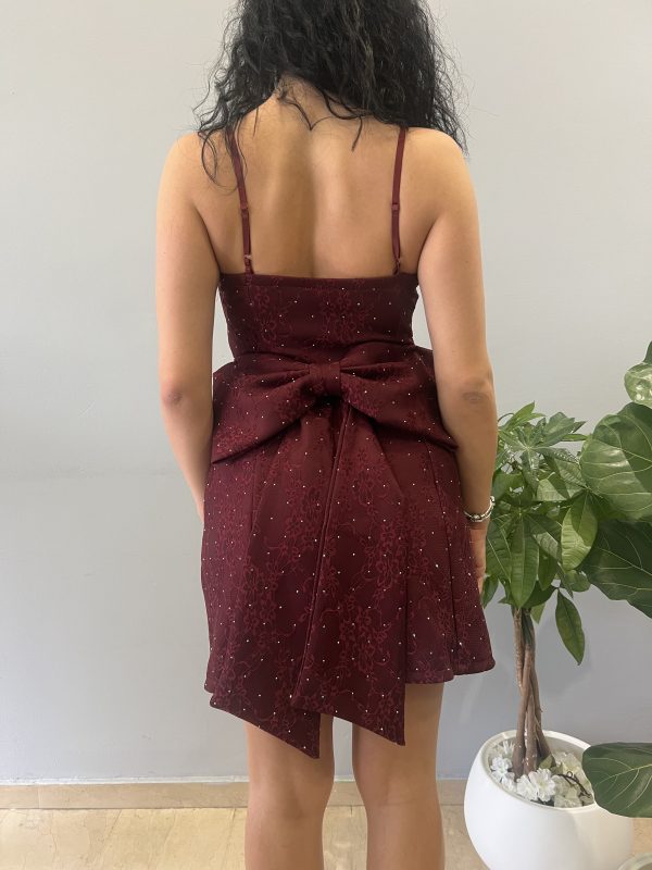 Strass bordeux mini dress - Image 2
