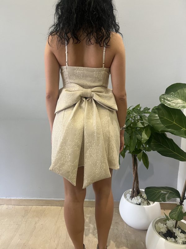 Strass beige mini dress - Image 2