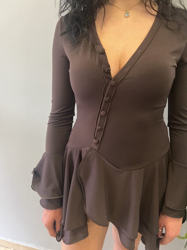 Ruffle brown dress - Image 2
