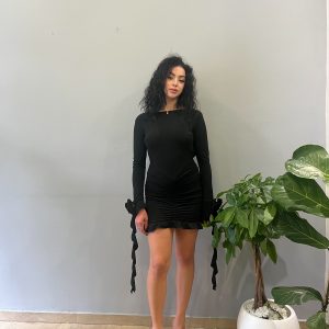 Flower black dress