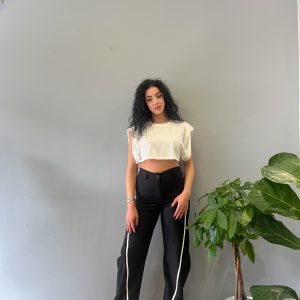 Black and white trouser