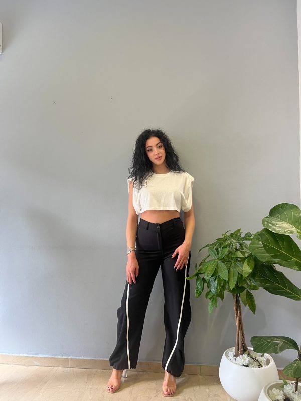 Black and white trouser