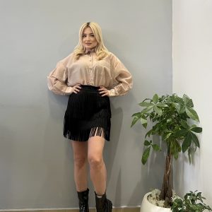 Fringe black skirt