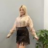 Fringe brown skirt