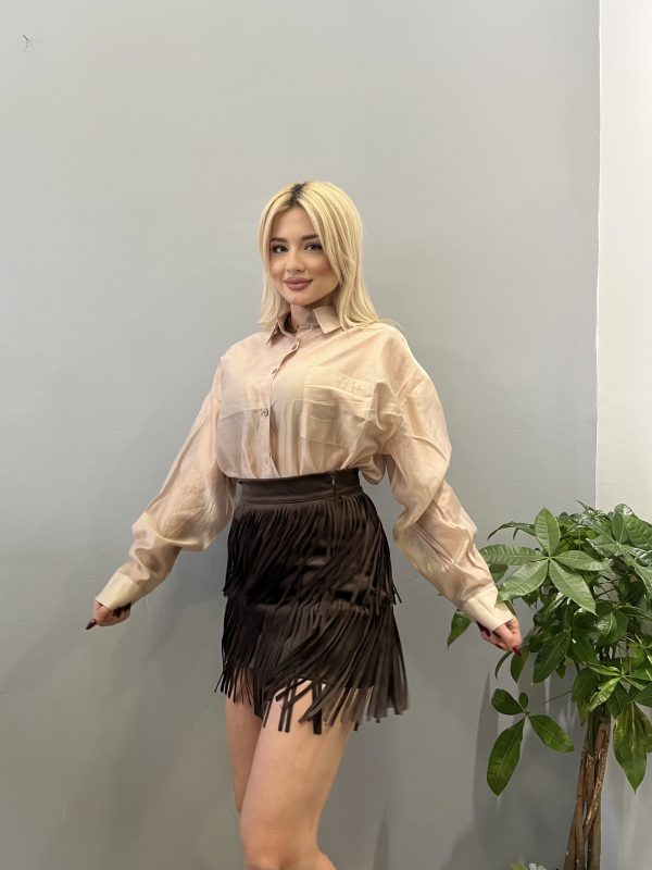 Fringe brown skirt