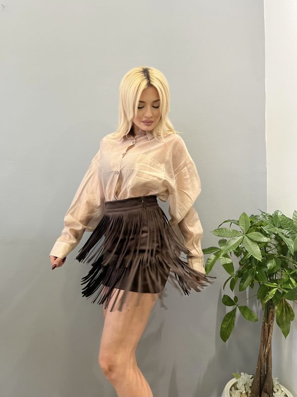 Fringe brown skirt - Image 2