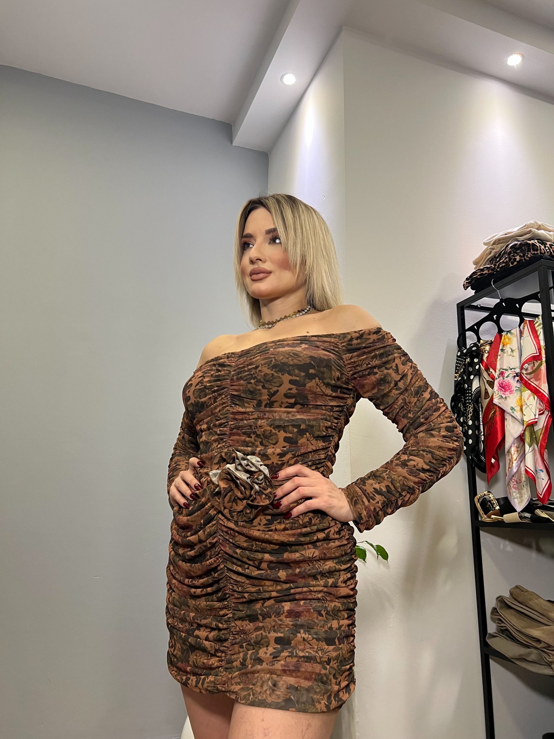 Lumina brown flower dress - Image 2