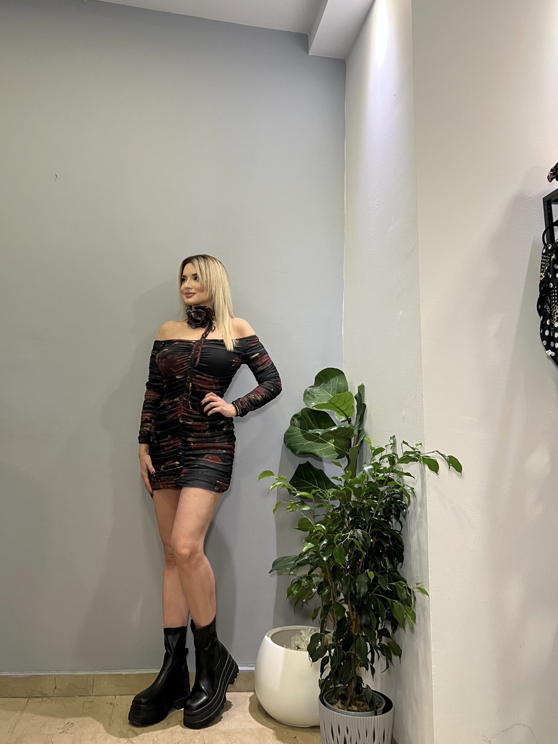 Lumina black flower dress - Image 2