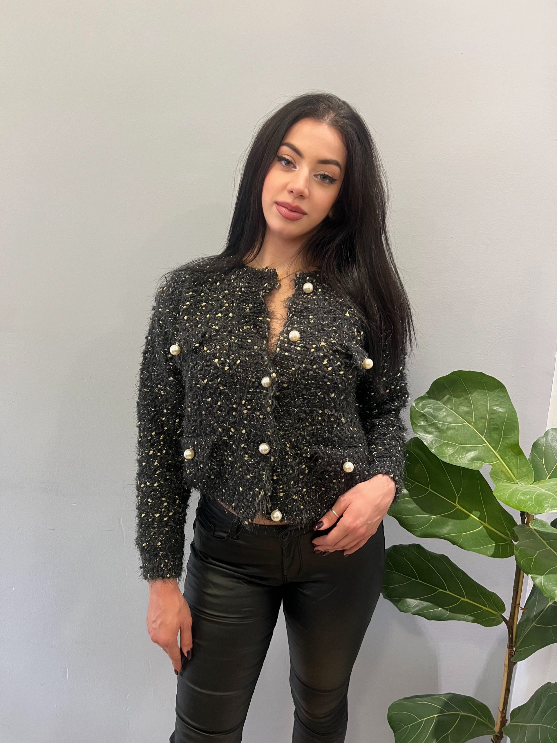 Cozy chick black cardigan