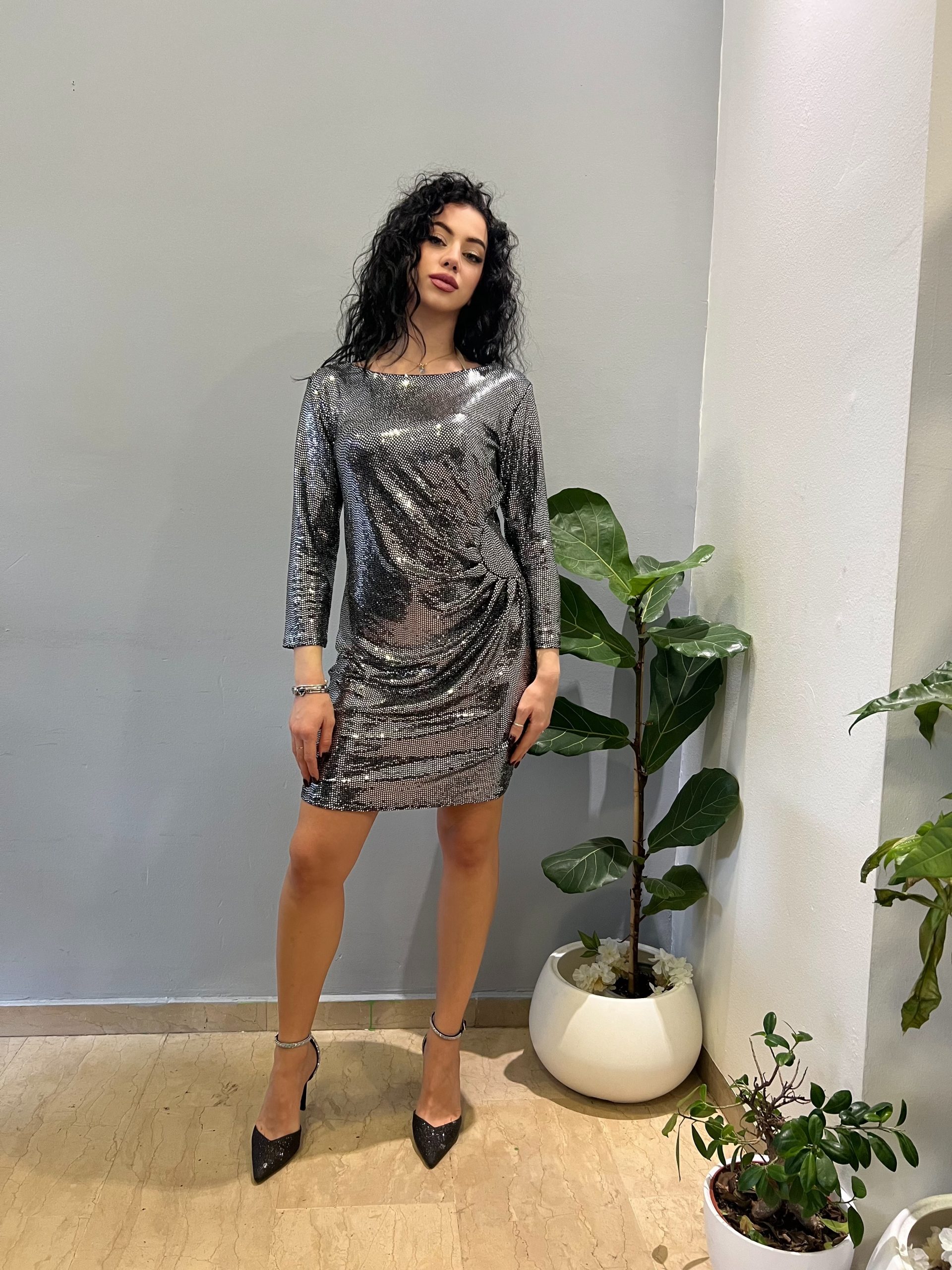 Marilyn silver dress