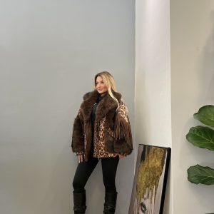 Leopard fur jacket