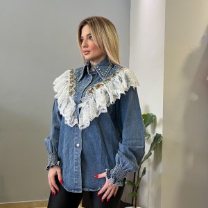 Diamond strass denim shirt