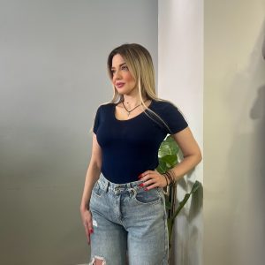 Blue knitted t-shirt