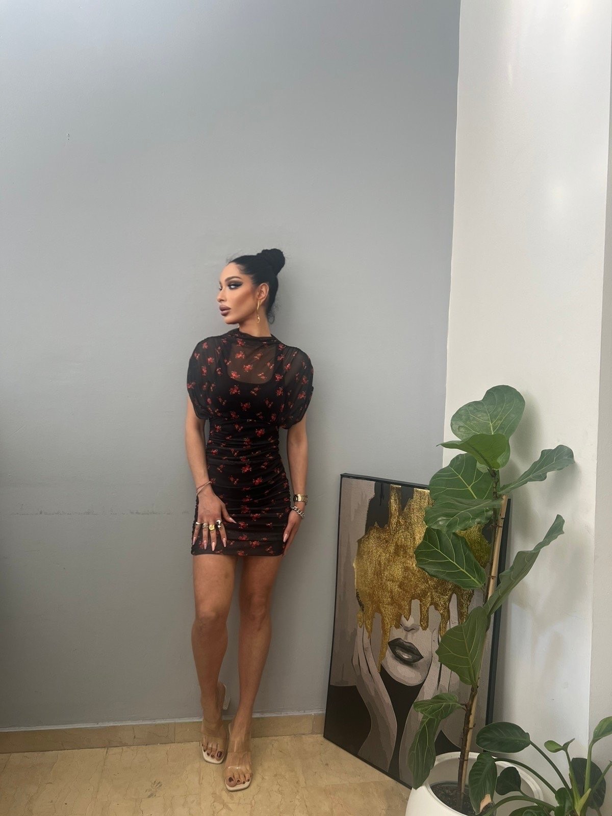 Red flower lumina dress - Image 2