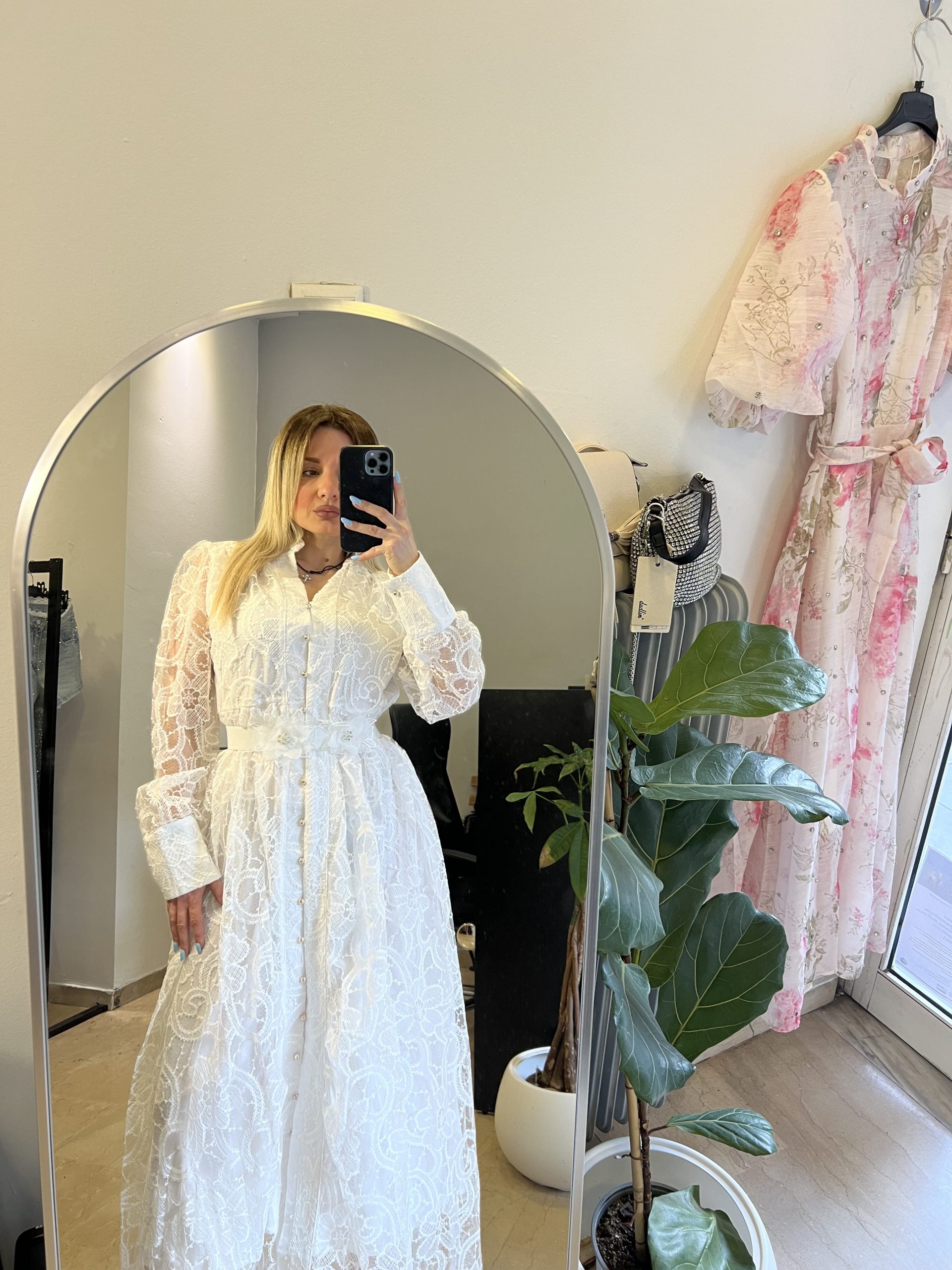 White dantela dress - Image 2