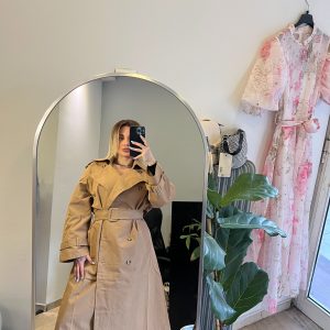 Beige trench coat