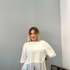 T-shirt lumina with fringe